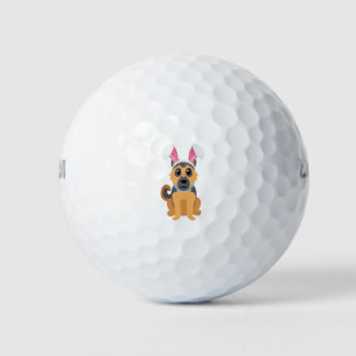 German Shepherd is ready for Easter Golf Balls