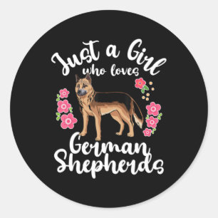 German Shepherd Just A Girl Who Loves Classic Round Sticker