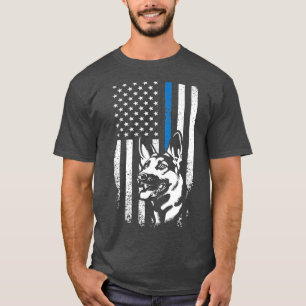 German Shepherd K9 Police Dog Thin Blue Line T-Shirt