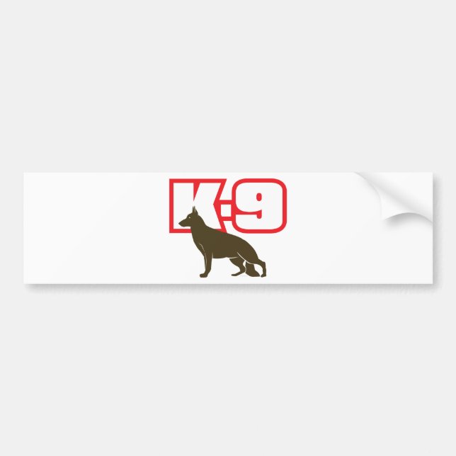 German Shepherd K-9 Bumper Sticker (Front)