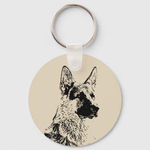 German Shepherd Key Ring