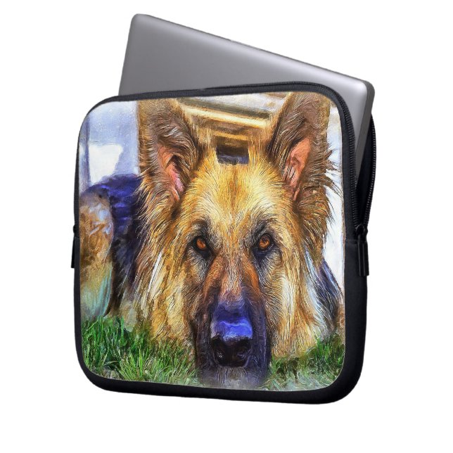 German Shepherd Laptop Sleeve (Front Left)