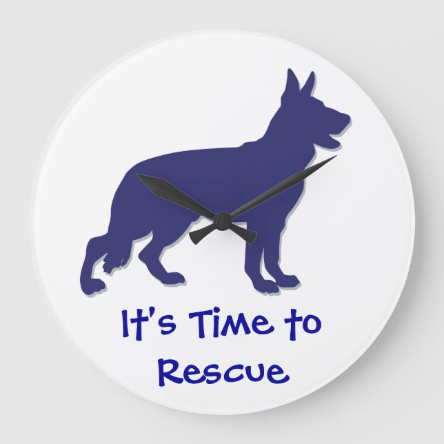 German Shepherd Large Clock (Front)
