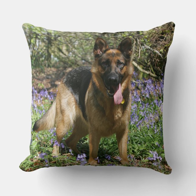 German Shepherd Laying Down Cushion (Front)