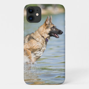 German Shepherd Leaps Into Water iPhone 11 Case