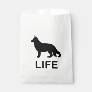 german shepherd life silhouette favour bag