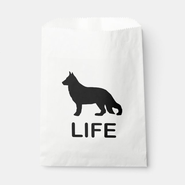 german shepherd life silhouette favour bag (Front)