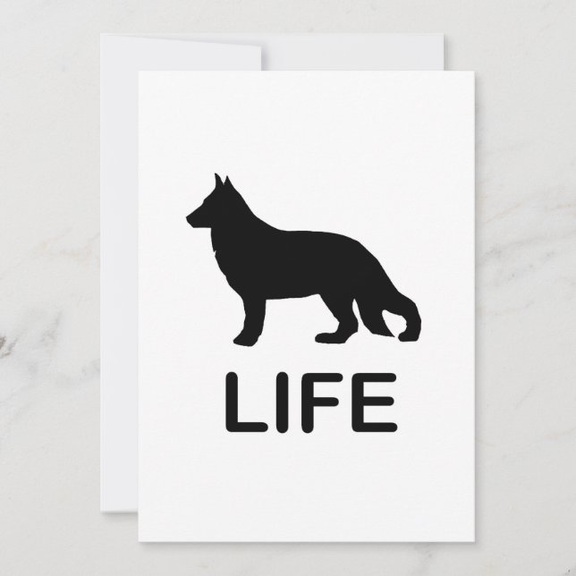 german shepherd life silhouette invitation (Front)