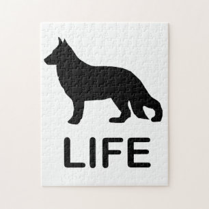 german shepherd life silhouette jigsaw puzzle
