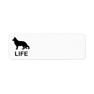 german shepherd life with silhouette return address label