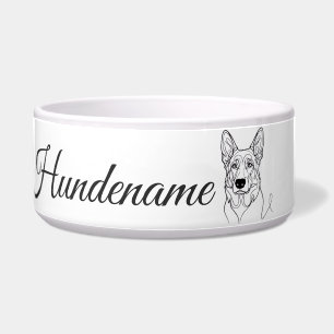 German Shepherd Line Art personalized bowl