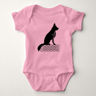 German Shepherd Loki Sailor’s Knot Black  Baby Bodysuit