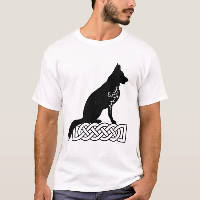 German Shepherd Loki Sailor’s Knot Black T-Shirt (Front)