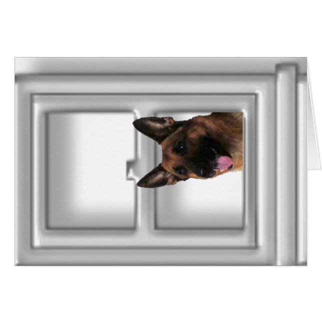 German Shepherd Looking Out The Window Card (Front Horizontal)