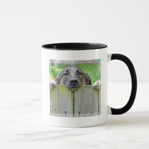 German Shepherd Looking Over Fence Mug