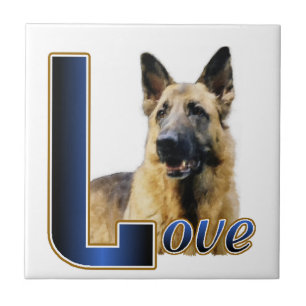 German Shepherd Love Ceramic Tile