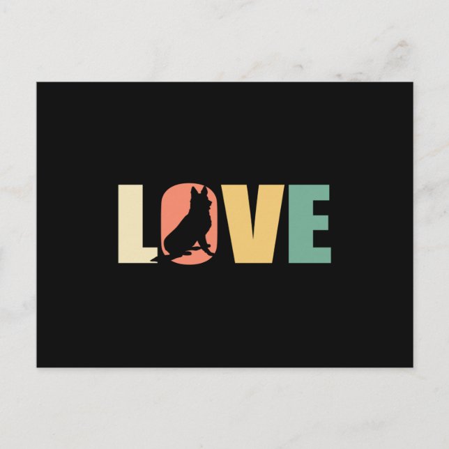 German shepherd Love Postcard (Front)