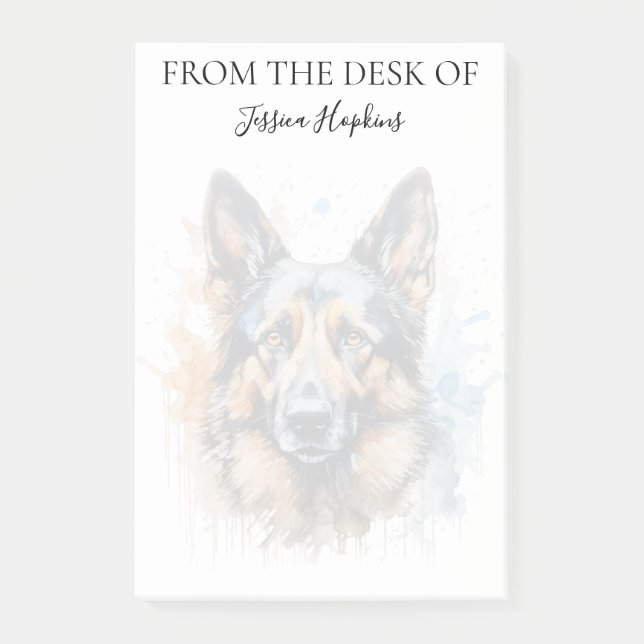 German Shepherd Lover Monogrammed Dog Post-it Notes (Front)