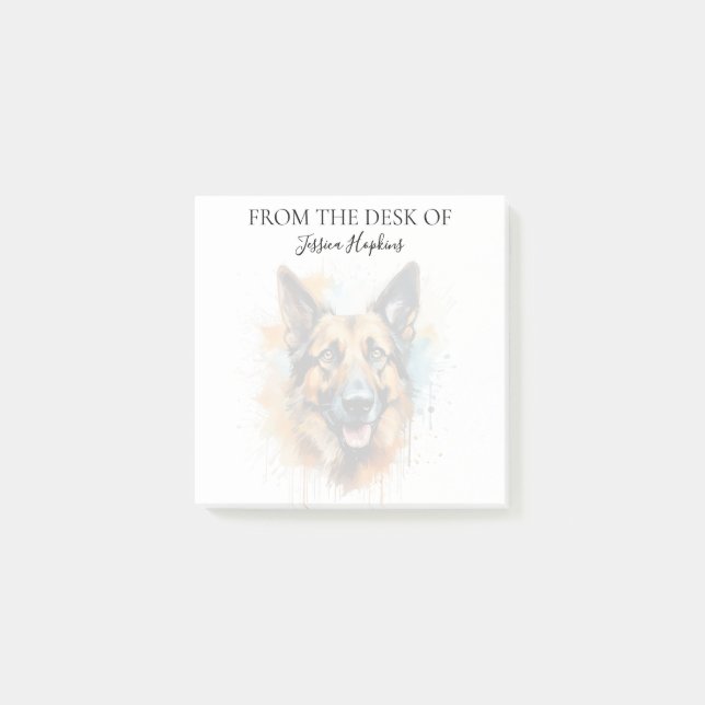 German Shepherd Lover Monogrammed Dog Post-it Notes (Front)