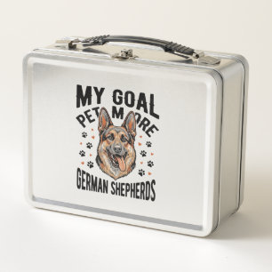 German Shepherd Lover Shirt with Vintage Engraved Metal Lunch Box