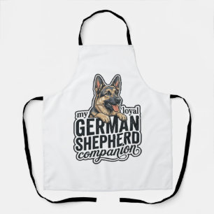 German Shepherd Lover Vintage Engraving Dog Typogr Apron