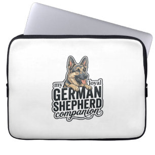 German Shepherd Lover Vintage Engraving Dog Typogr Laptop Sleeve