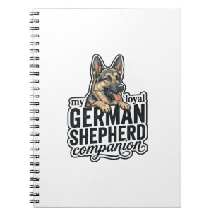 German Shepherd Lover Vintage Engraving Dog Typogr Notebook
