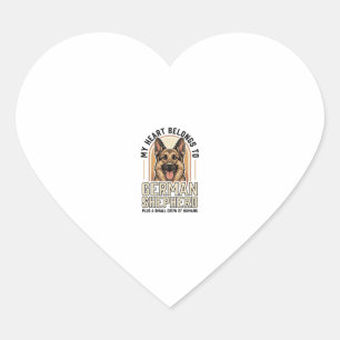 German Shepherd Lover Vintage Engraving Funny Dog Heart Sticker