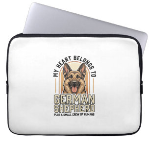 German Shepherd Lover Vintage Engraving Funny Dog Laptop Sleeve
