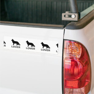 German Shepherd Lover with Silhouette Bumper Sticker