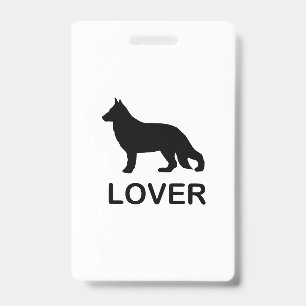 German Shepherd Lover with Silhouette ID Badge