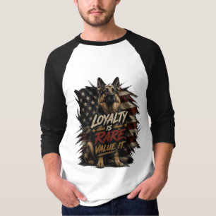 German Shepherd Loyalty Is Rare Patriotic Dog Amer T-Shirt