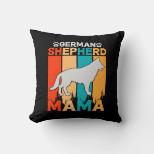 German Shepherd MAMA, Blue Brown on Black Cushion