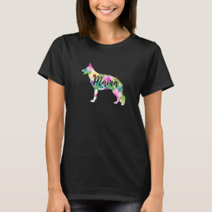 German Shepherd Mama Flower Cute Dog Mum Pet Mothe T-Shirt