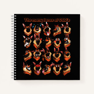 German Shepherd Many Faces Notebook