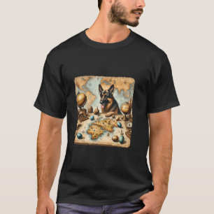 German Shepherd Map Maker Of An Enchanted Island. T-Shirt