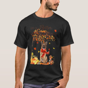 German Shepherd Maple Tree Thanksgiving Day Cute D T-Shirt