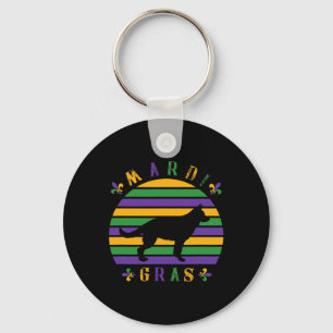 German Shepherd Mardi Gras Pet Dog Lover Mum Women Key Ring