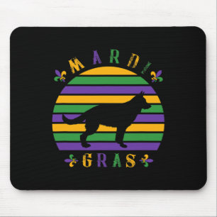 German Shepherd Mardi Gras Pet Dog Lover Mum Women Mouse Pad