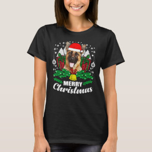 German Shepherd Merry Christmas Dog T-Shirt