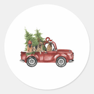 German Shepherd Merry Christmas Ideas Dog Cosplay Classic Round Sticker