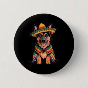 German shepherd mexican sombrero mexico cinco de 6 cm round badge