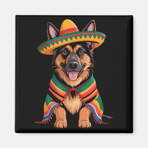 German shepherd mexican sombrero mexico cinco de magnet