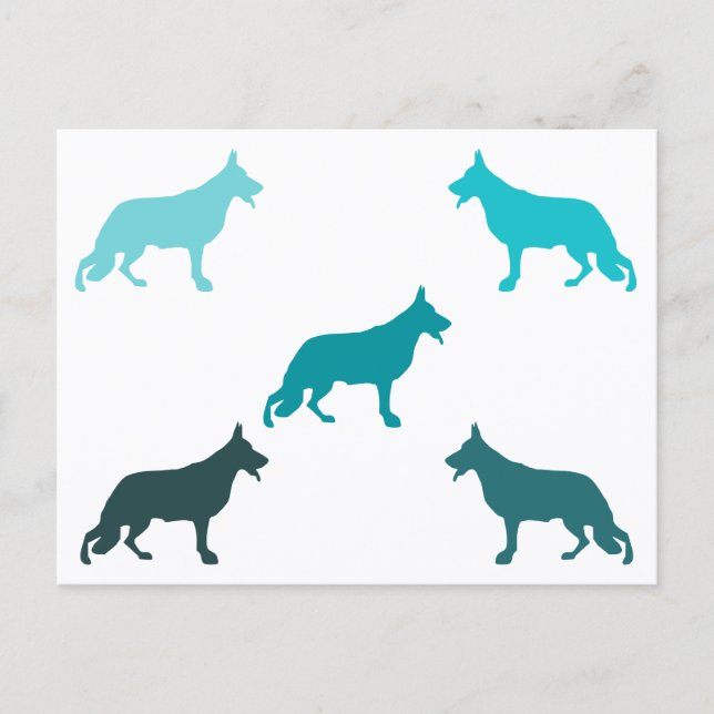 German Shepherd minimal pattern petrol  Postcard (Front)
