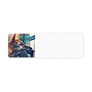 german-shepherd missing you card return address label