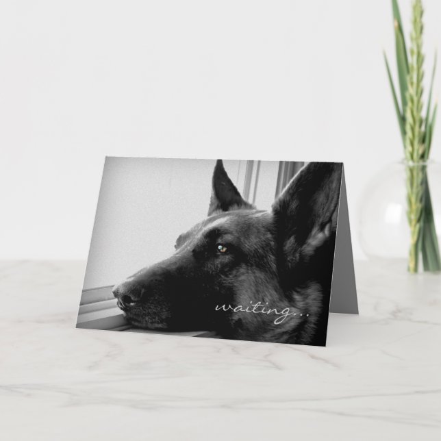German Shepherd Missing You Greeting Card (Front)