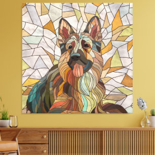 German Shepherd - Mosaic Art Canvas Print