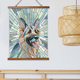German Shepherd - Mosaic Art Hanging Tapestry
