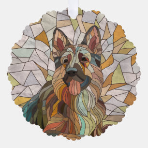 German Shepherd - Mosaic Art Tree Decoration Card