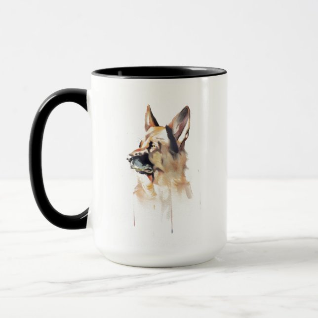 German Shepherd Mug, Dog Mom Coffee Cup (Left)